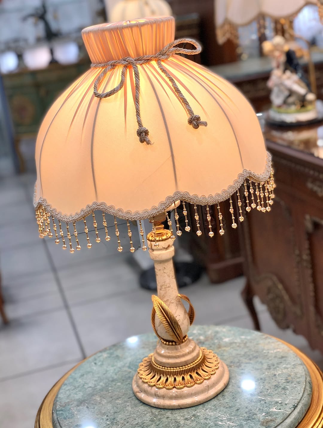 آباژور ستونی سنگ و برنجی - 