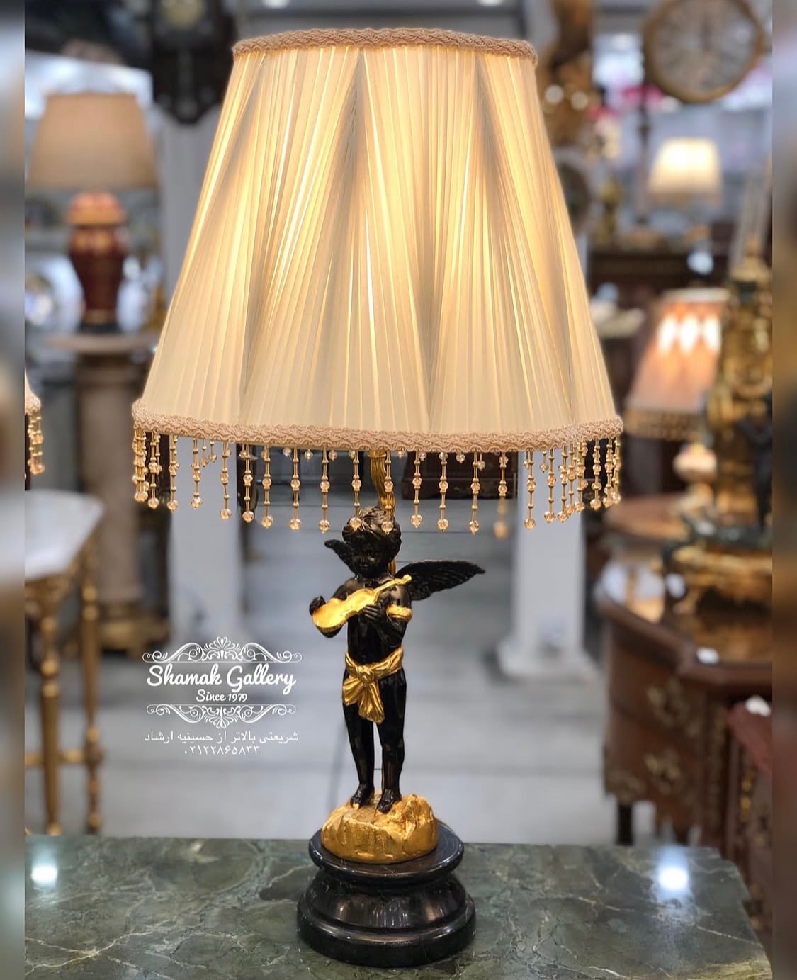 آباژور برنزی فرشته های نوازنده - 