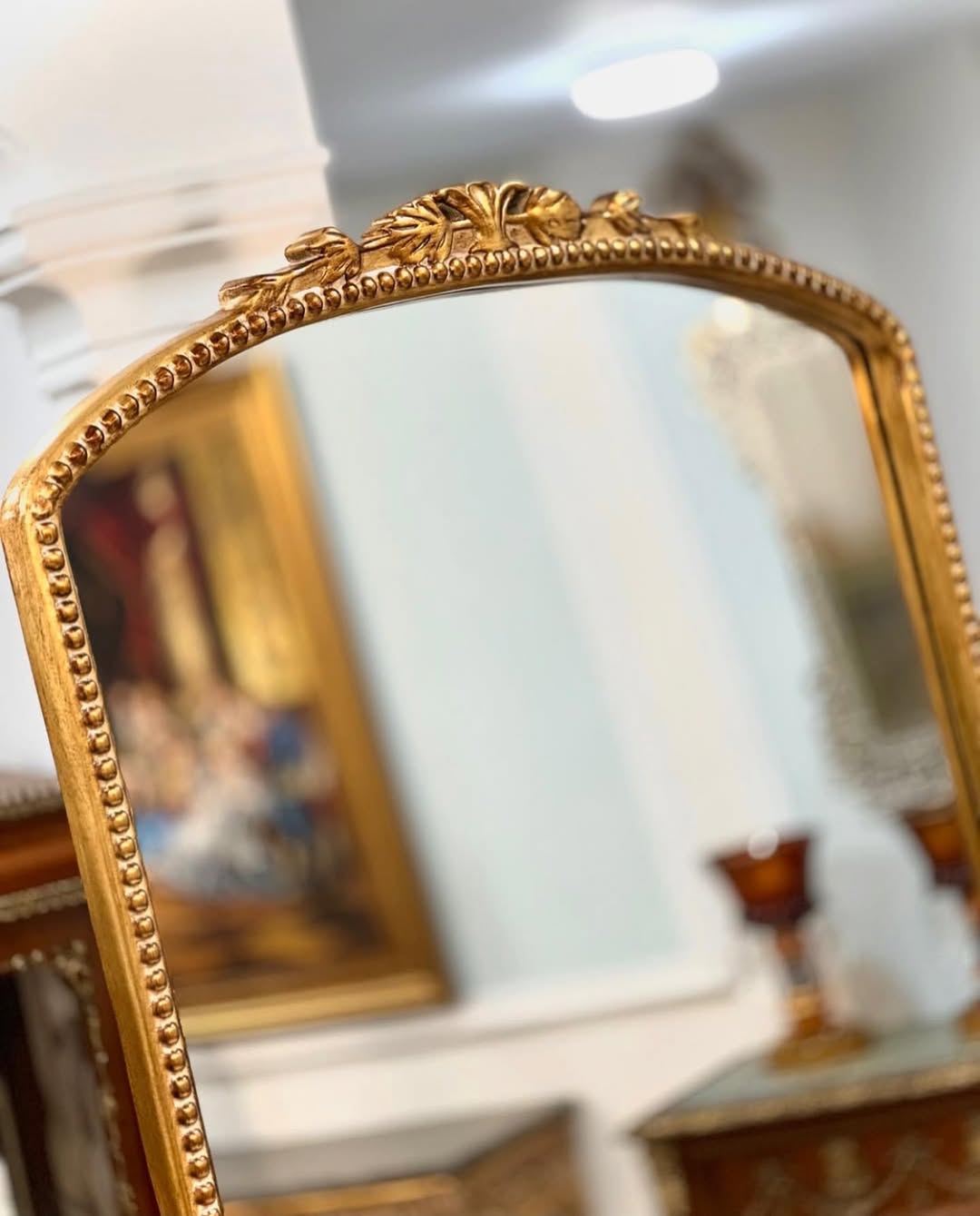 آینه و پاف‌دسته ورق‌طلا - 