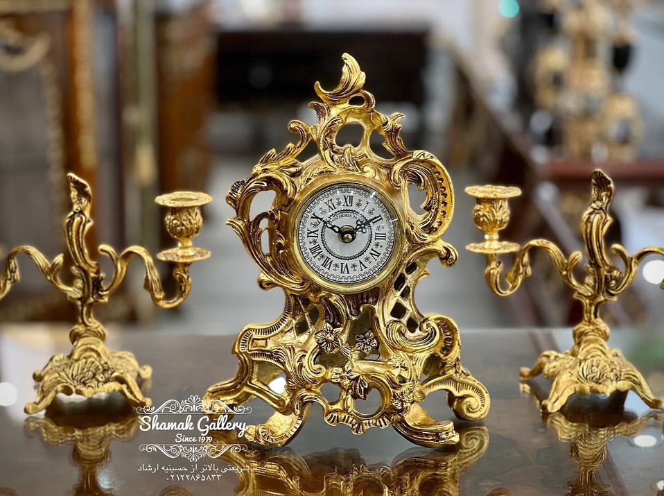ساعت و شمعدان شومینه‌ایی - 