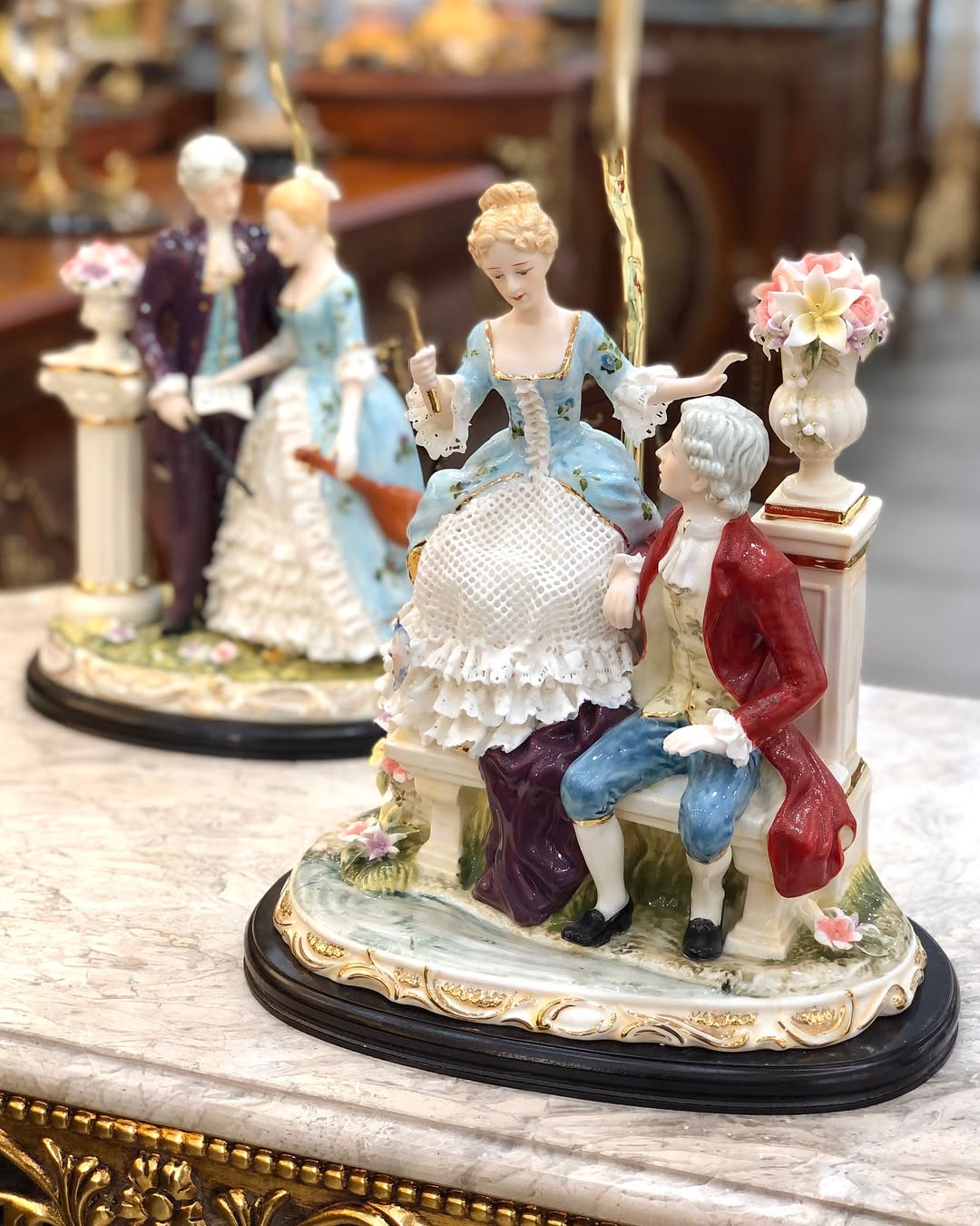 آباژورهای چینی پایه چوبی ، تماما کاردست - 