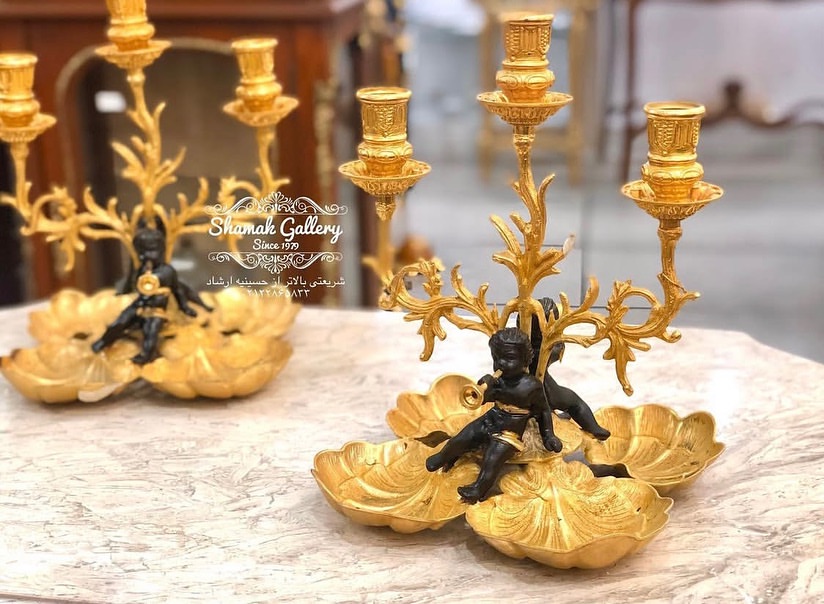 شمعدان سه شاخه روی اردوخوری ۴ خانه - 