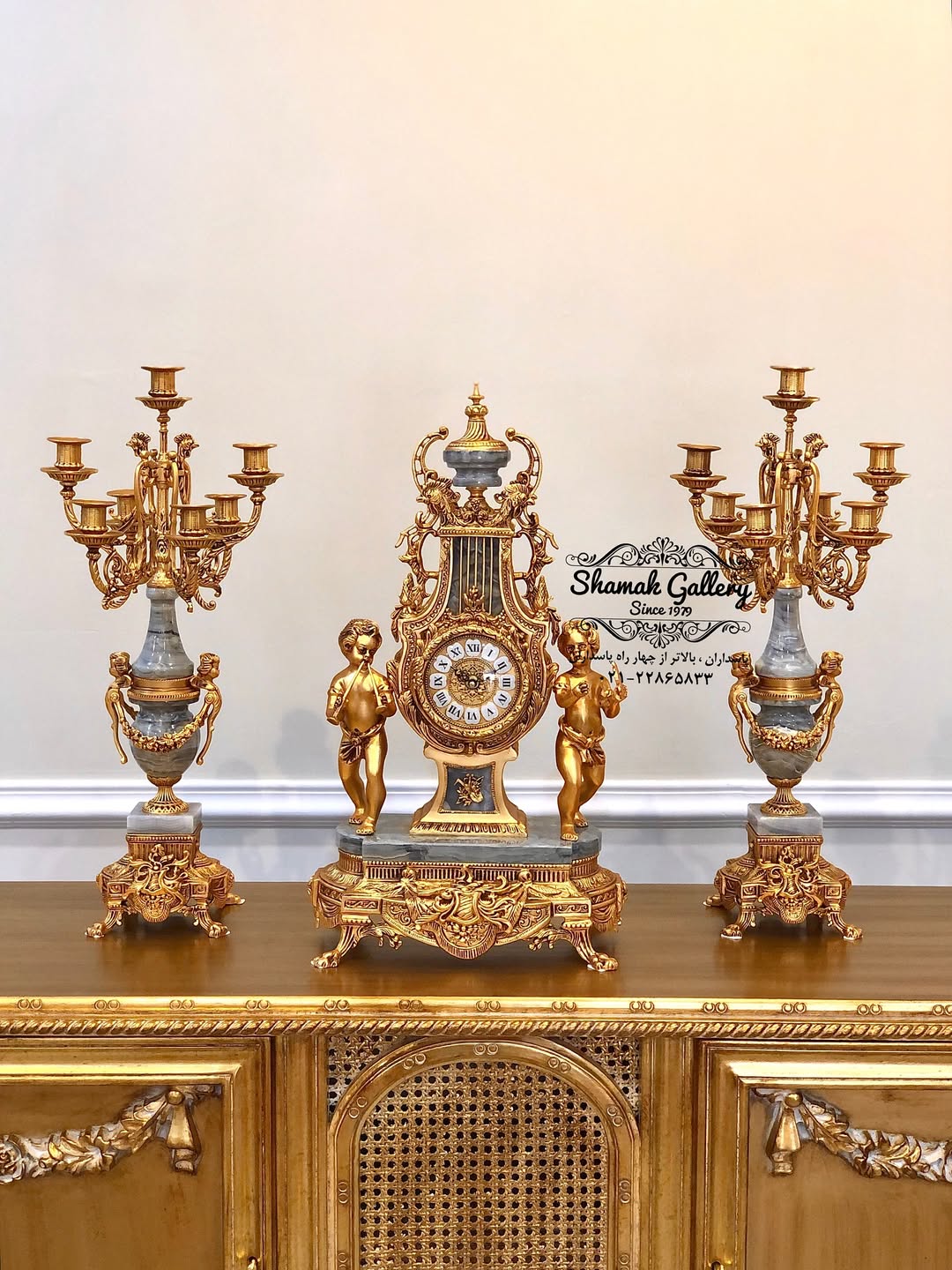 ساعت و شمعدان طرح لام ایتالیا (خروسی) - 