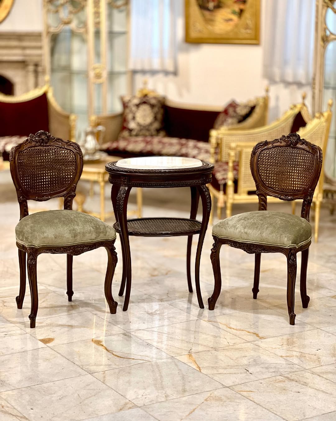 کافی ست گردویی حصیری - 