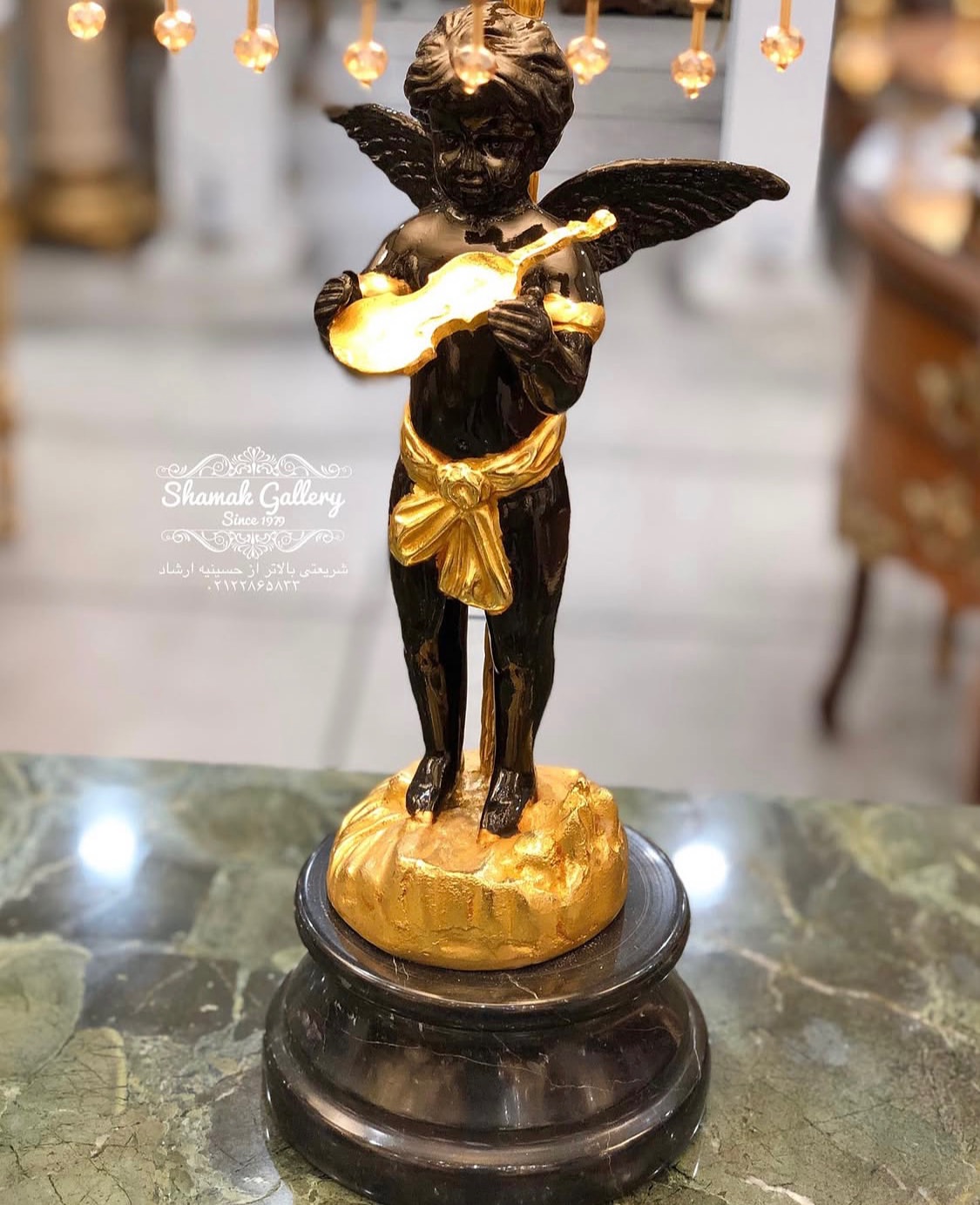 آباژور برنزی فرشته های نوازنده - 