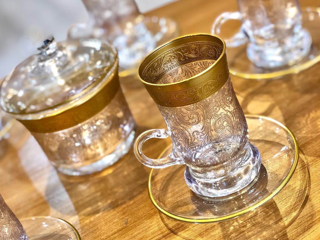 ست چای‌خوری طلاکوب کمبی - 