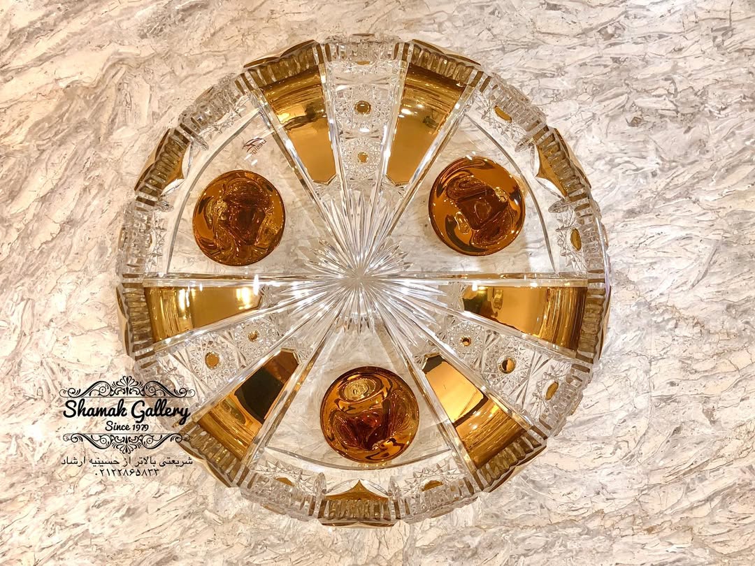 کاسه سه‌پایه کریستال - قطر ۳۱ سانت - 