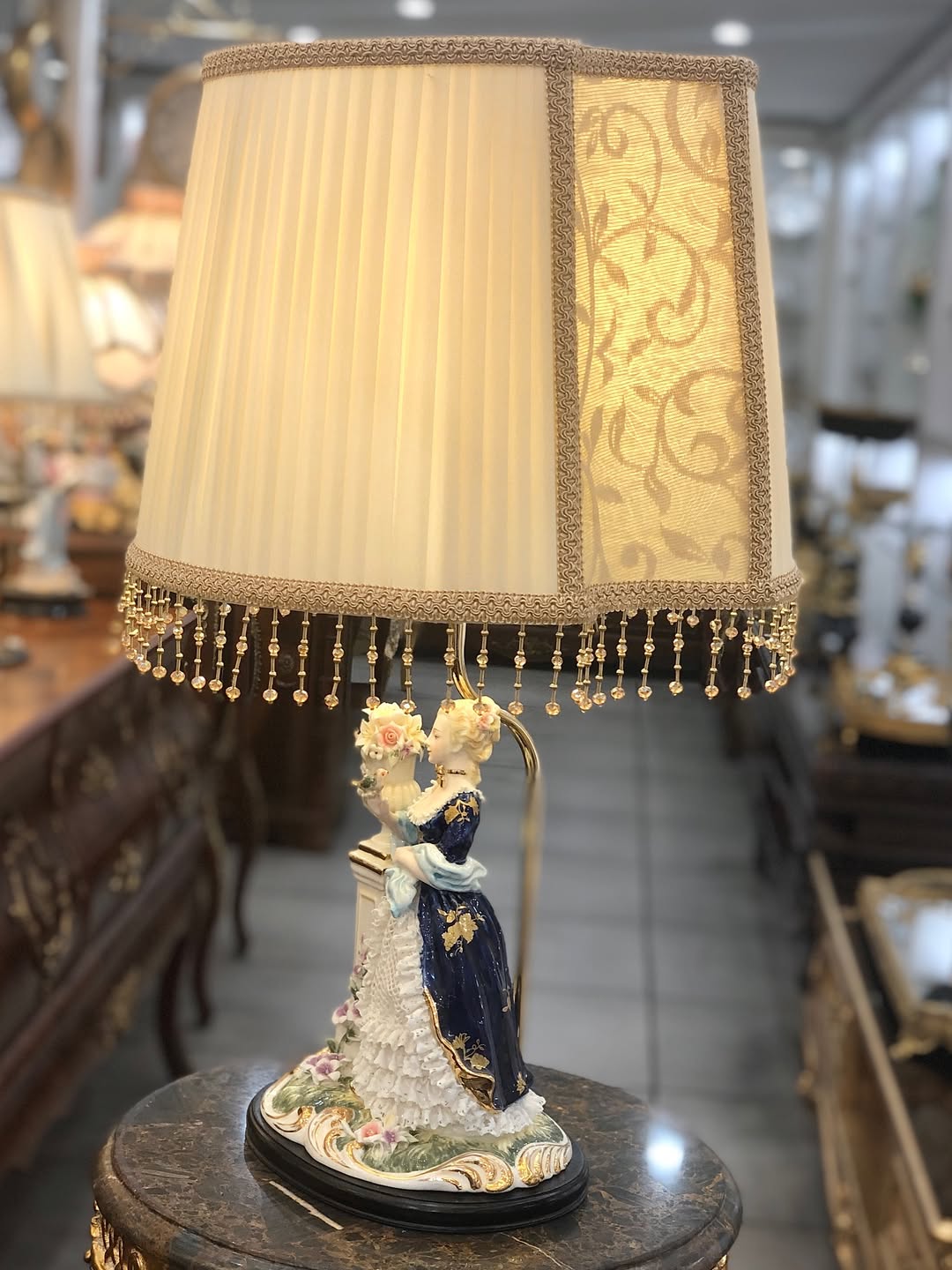 آباژور چینی پایه چوبی ، کاردست - 