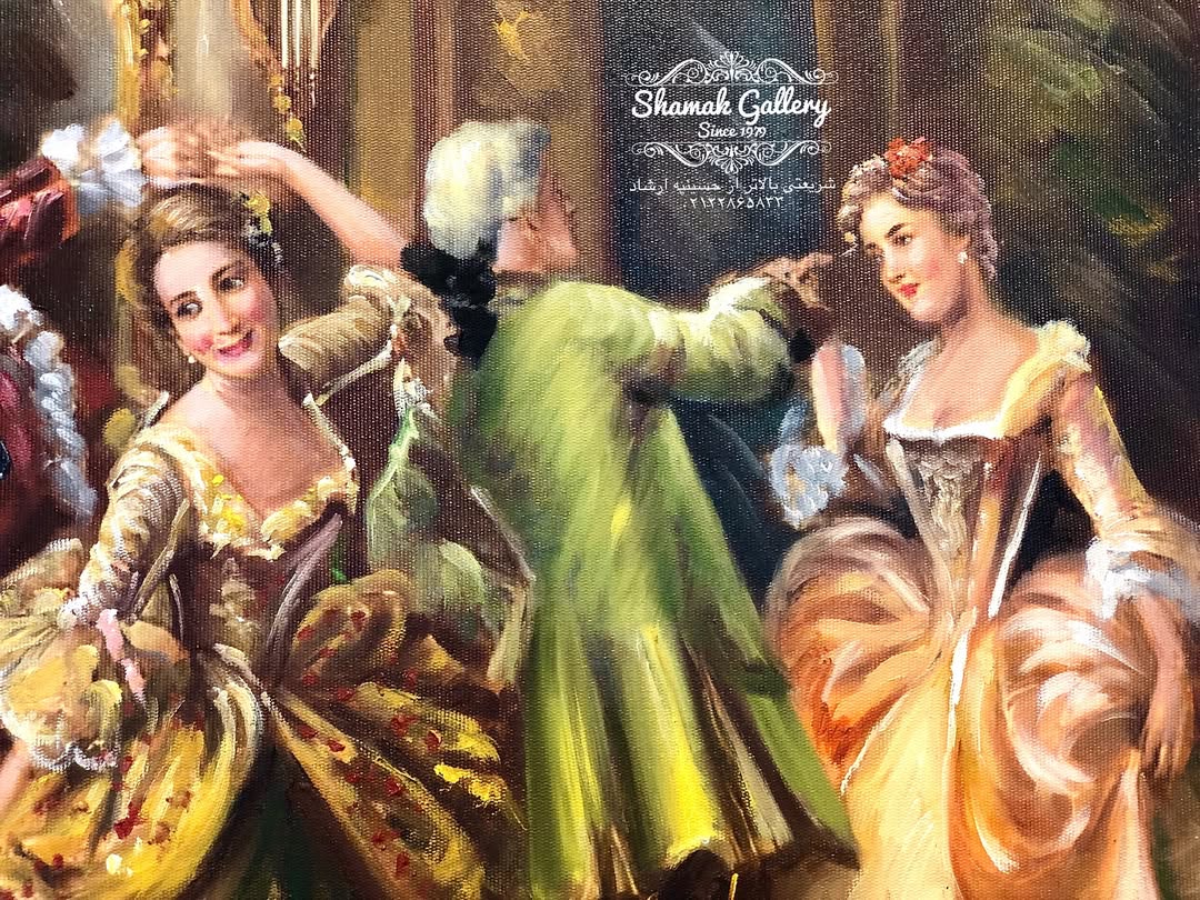 تابلو نقاشی رنگ روغن رقص شاهزادگان  - 