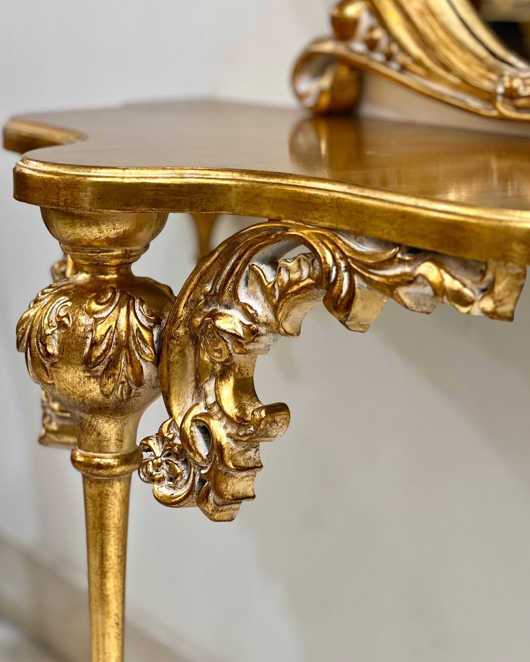 آینه و کنسول دیواری تمام چوب - 