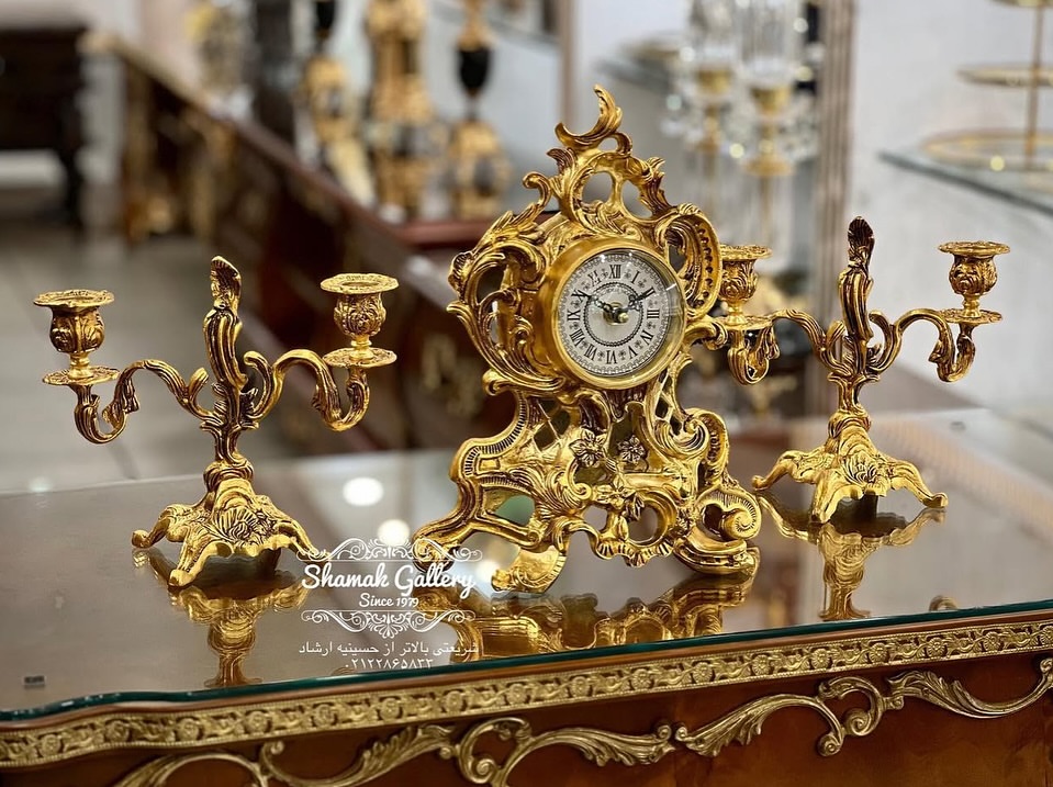 ساعت و شمعدان شومینه‌ایی - 