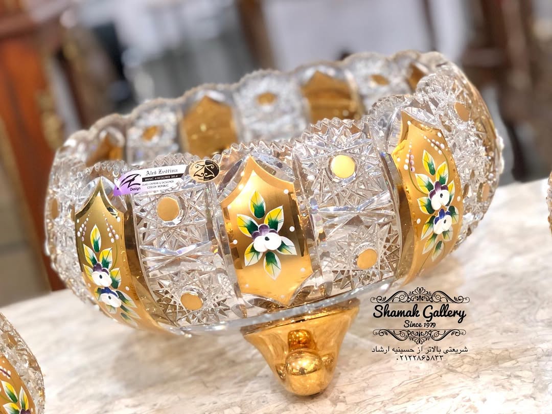 کاسه سه‌پایه کریستال - قطر ۲۰ سانت - 