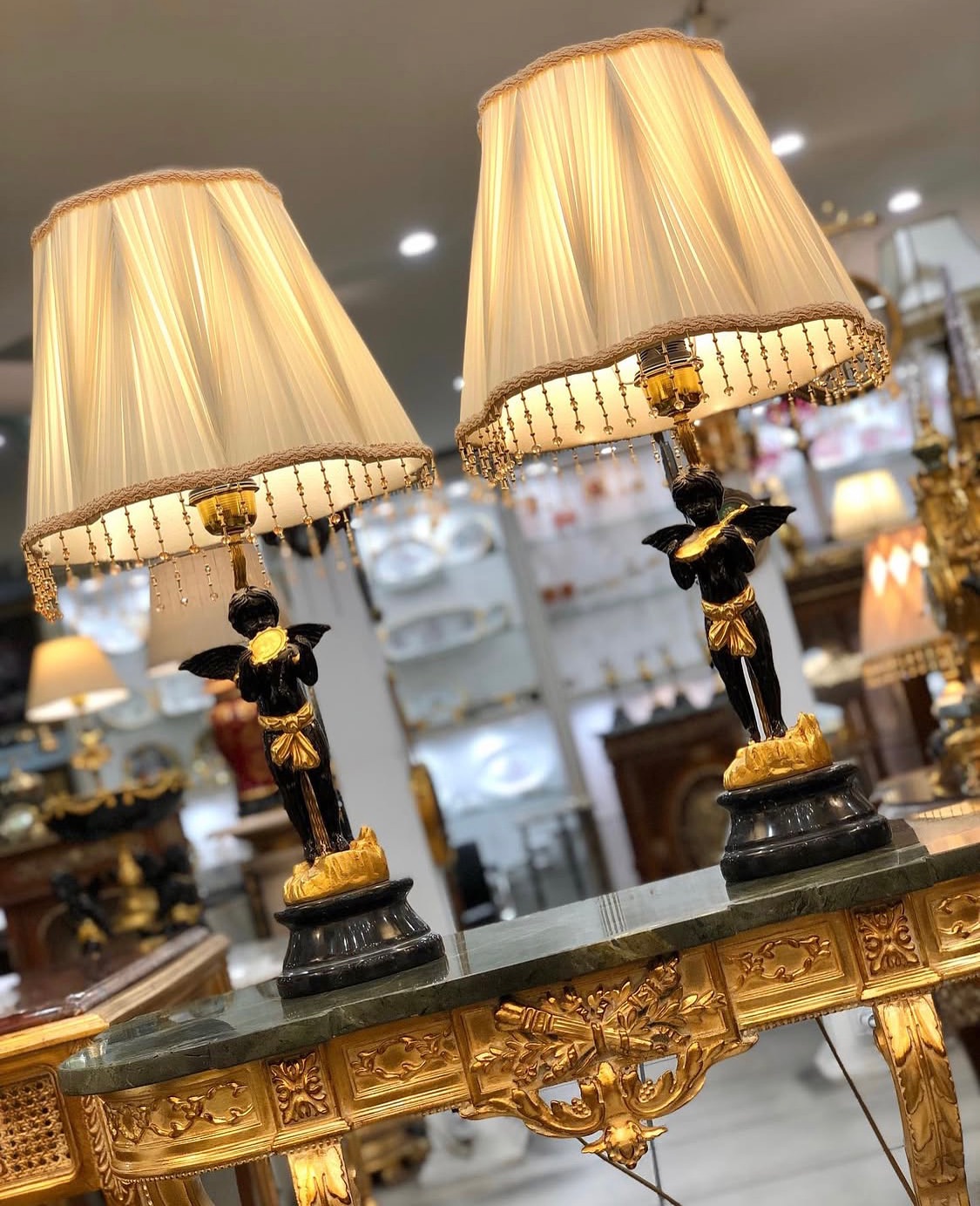 آباژور برنزی فرشته های نوازنده - 