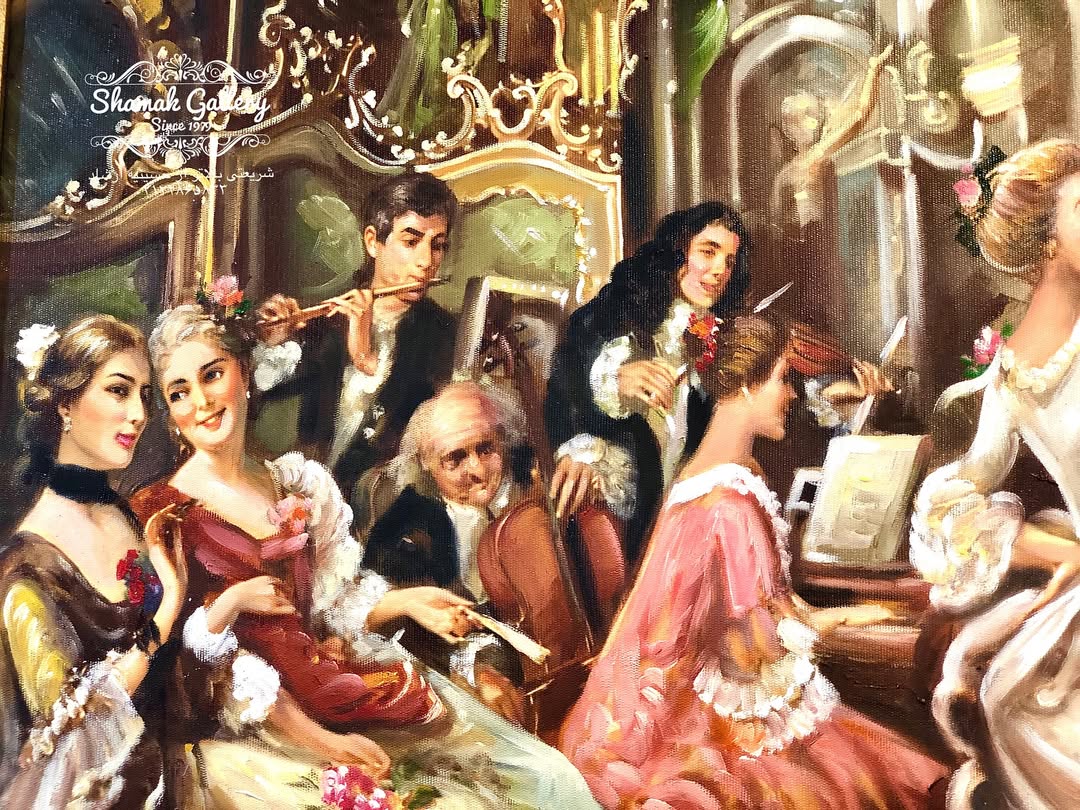 تابلو نقاشی رنگ روغن رقص شاهزادگان  - 