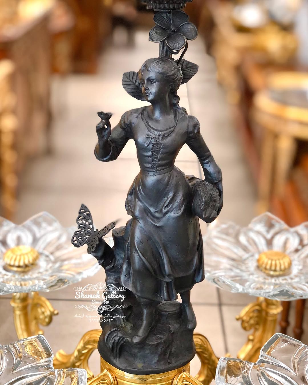 سنتر پیس ۴ شاخه زن گندم بدست - 