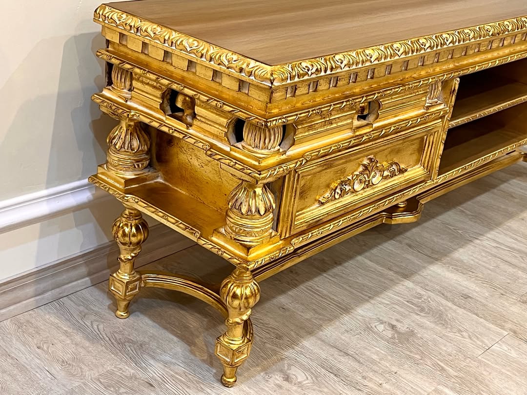 میز تلویزیون تمام چوب خراطی - طول ۱۶۰  - 