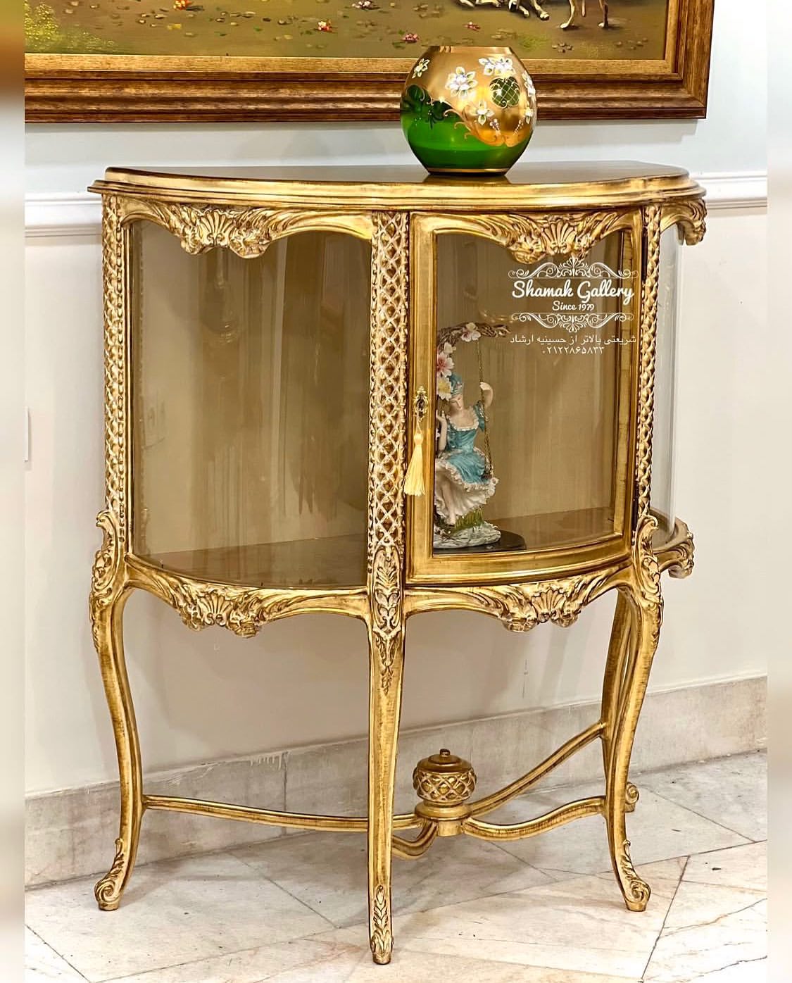 مینی ویترین نیم‌گرد کیان ورق طلا - 