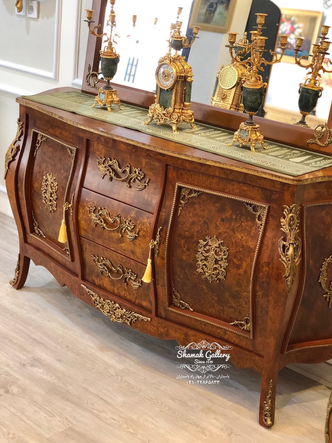 بوفه و آینه تونیک مازول برنزکوب  - 