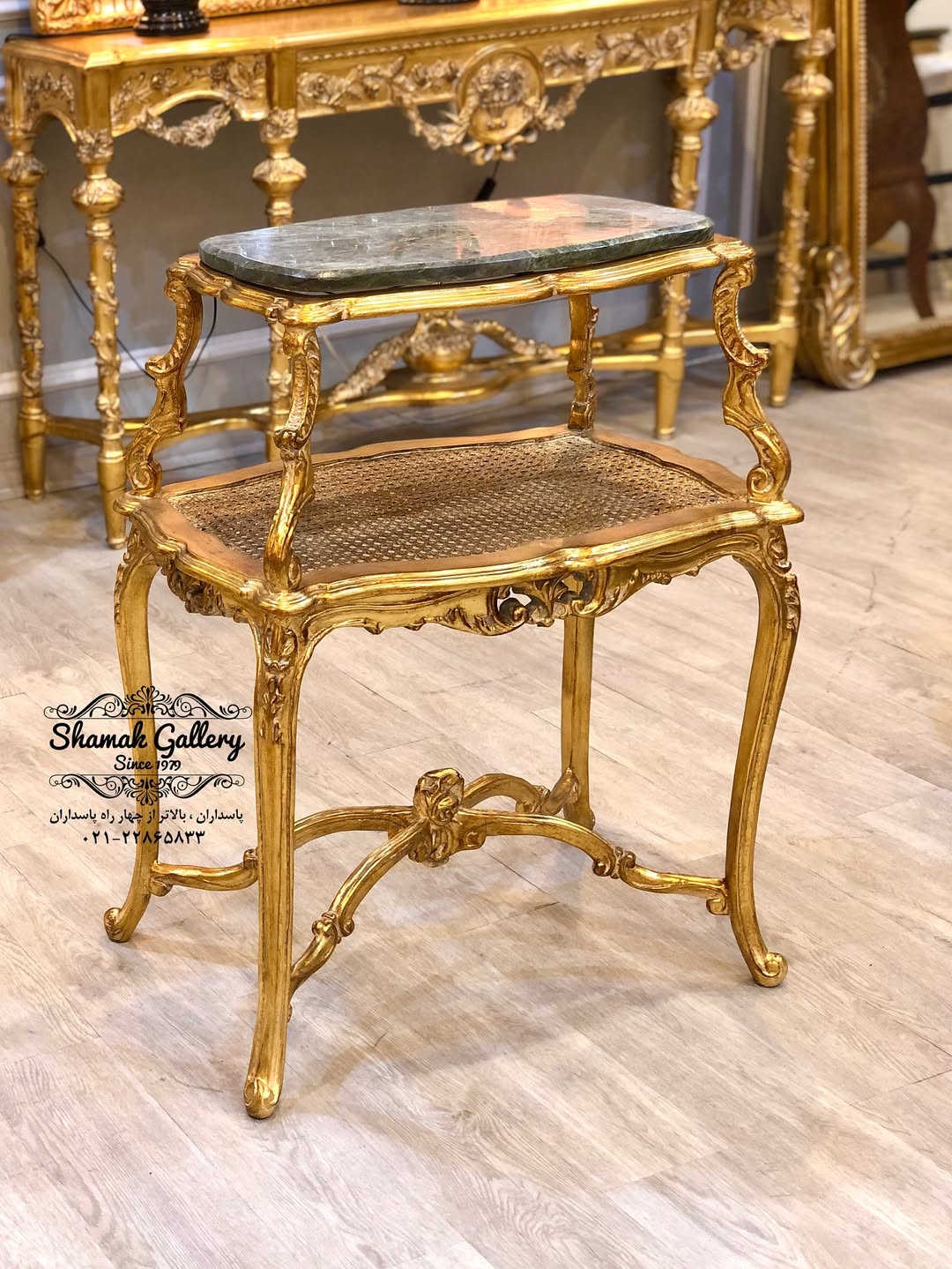 کافی‌تیبل دوطبقه تمام چوب - 