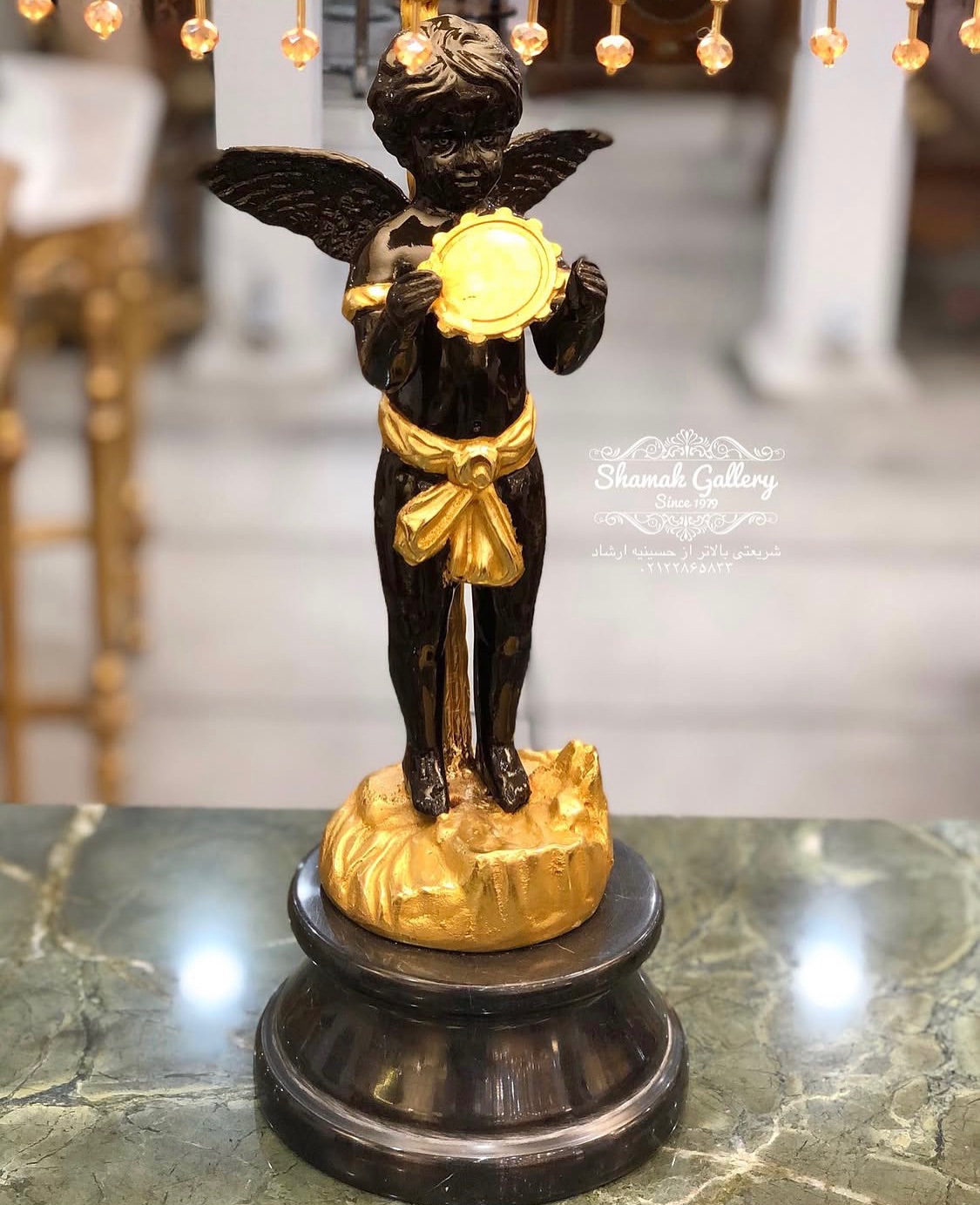 آباژور برنزی فرشته های نوازنده - 