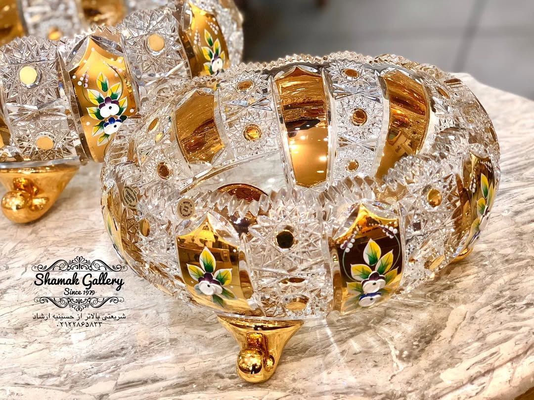 کاسه سه‌پایه کریستال - قطر ۳۱ سانت - 