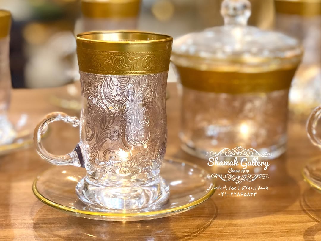 ست چای‌خوری طلاکوب کمبی - 