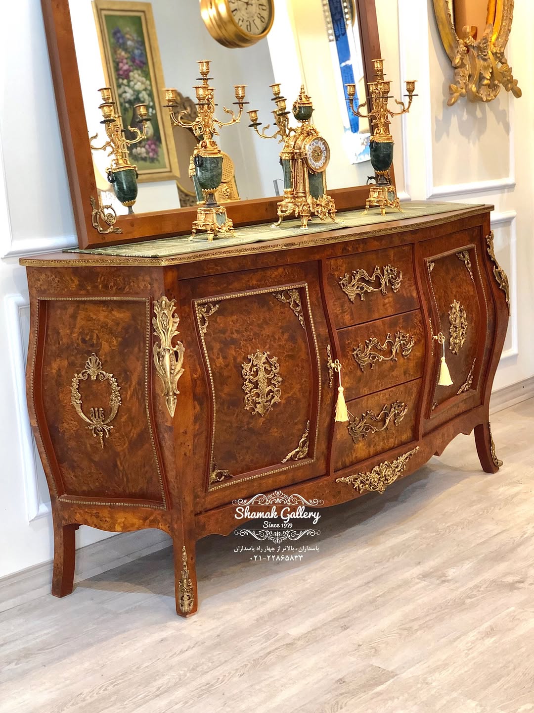 بوفه و آینه تونیک مازول برنزکوب  - 