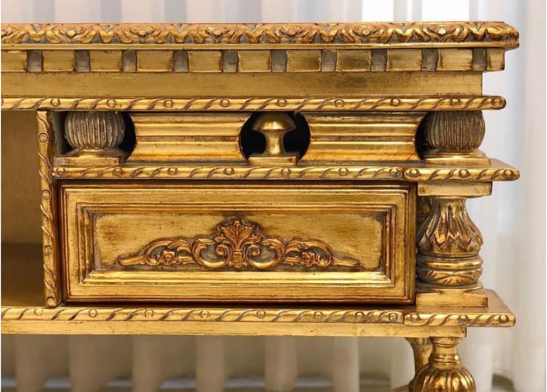 میز تلویزیون تمام چوب خراطی کاجی - 