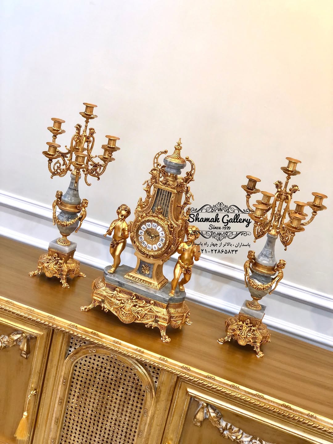 ساعت و شمعدان طرح لام ایتالیا (خروسی) - 