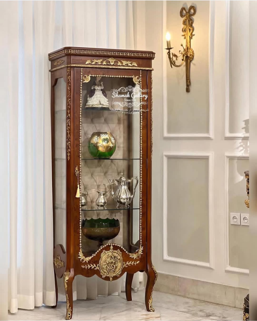 ویترین سارینا بلند تک درب بدون لمسه - 