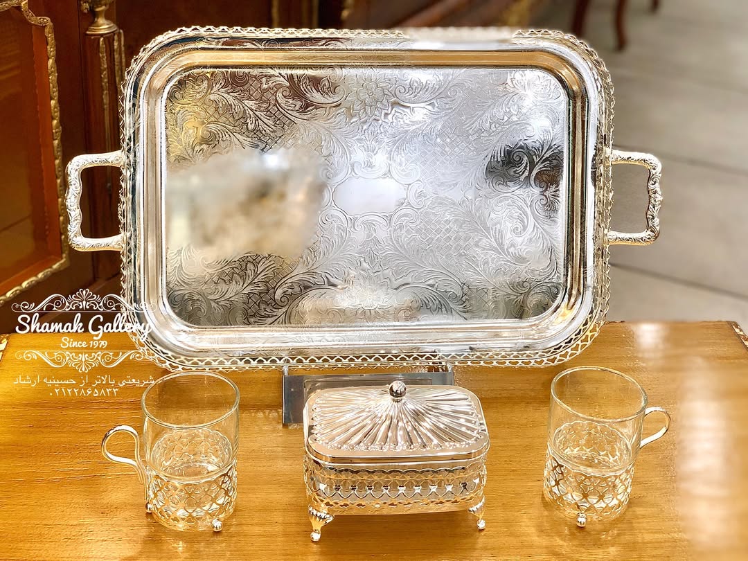 ست چایخوری سیلور پلیت - مجموع سه‌تکه - 