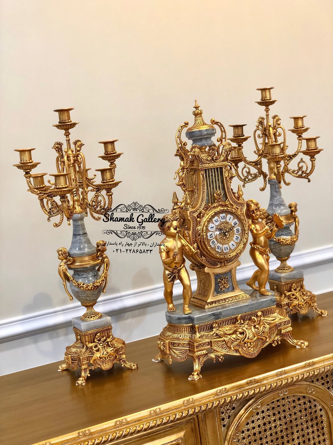 ساعت و شمعدان طرح لام ایتالیا (خروسی) - 