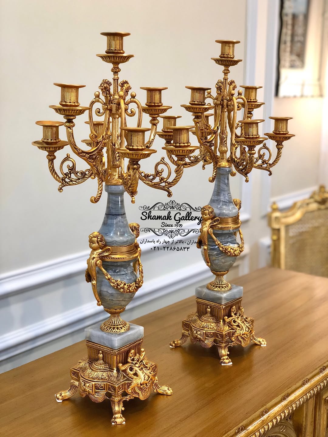 ساعت و شمعدان طرح لام ایتالیا (خروسی) - 