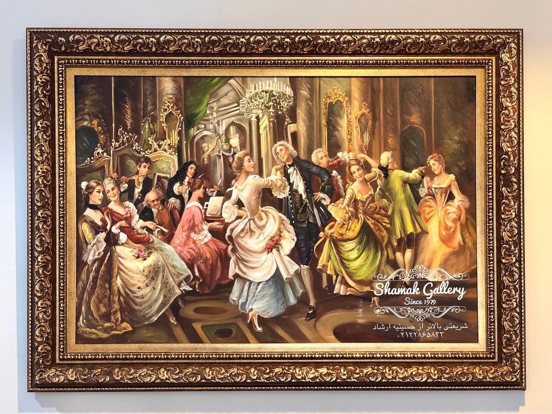 تابلو نقاشی رنگ روغن رقص شاهزادگان  - 