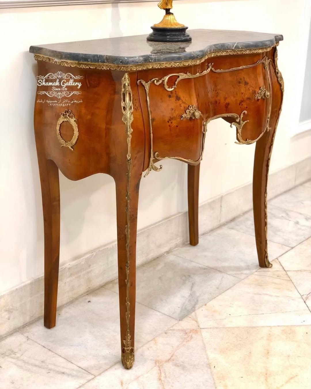 کنسول تک کشو چوب و برنز  - 