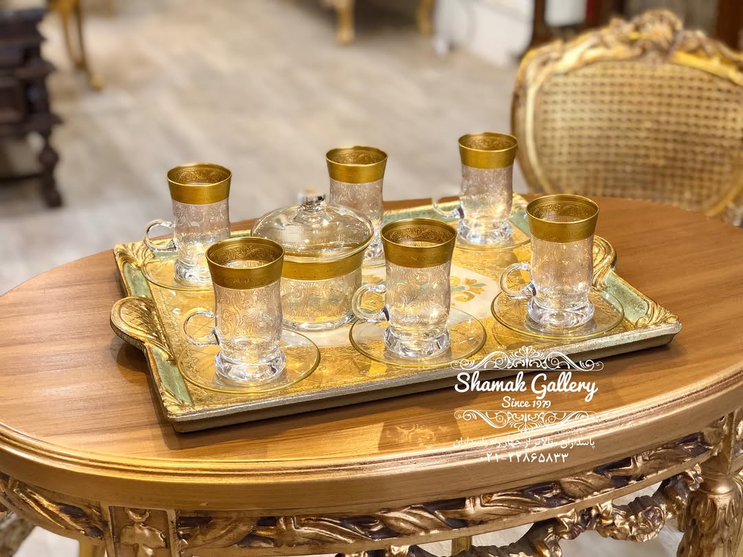 استکان‌ نعلبکی طلاکوب ساخت کارخانه کمبی لهستان 🇵🇱 - 