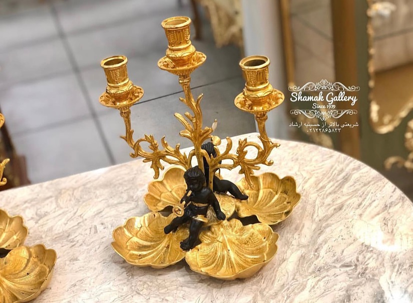 شمعدان سه شاخه روی اردوخوری ۴ خانه - 