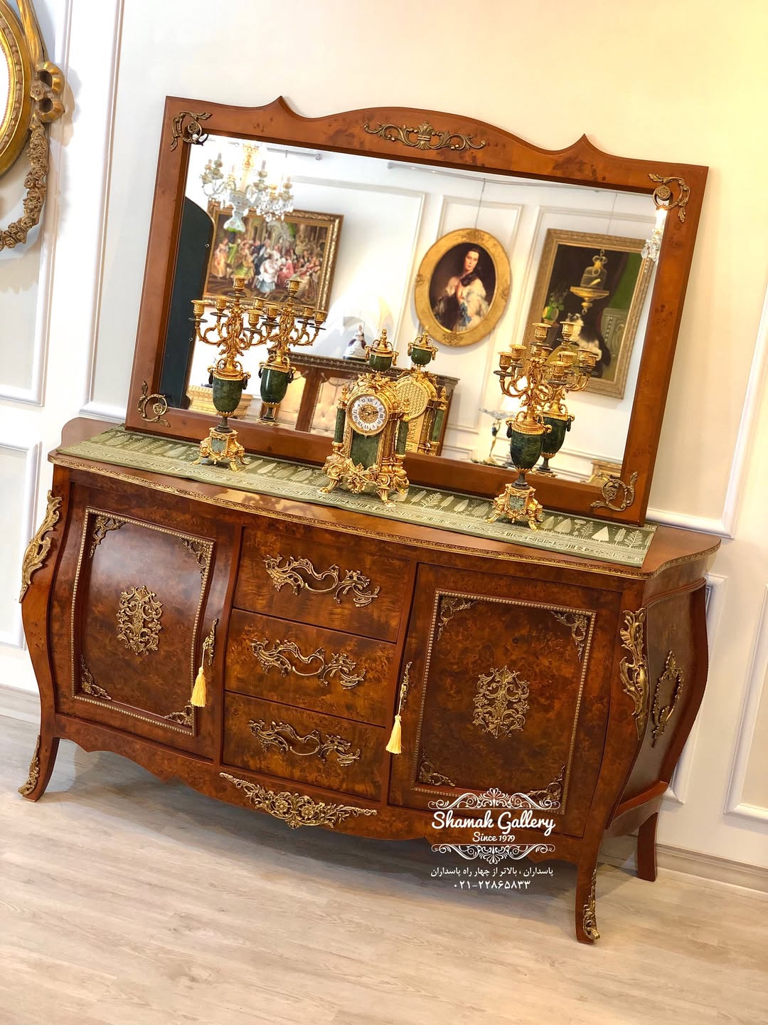 بوفه و آینه تونیک مازول برنزکوب  - 