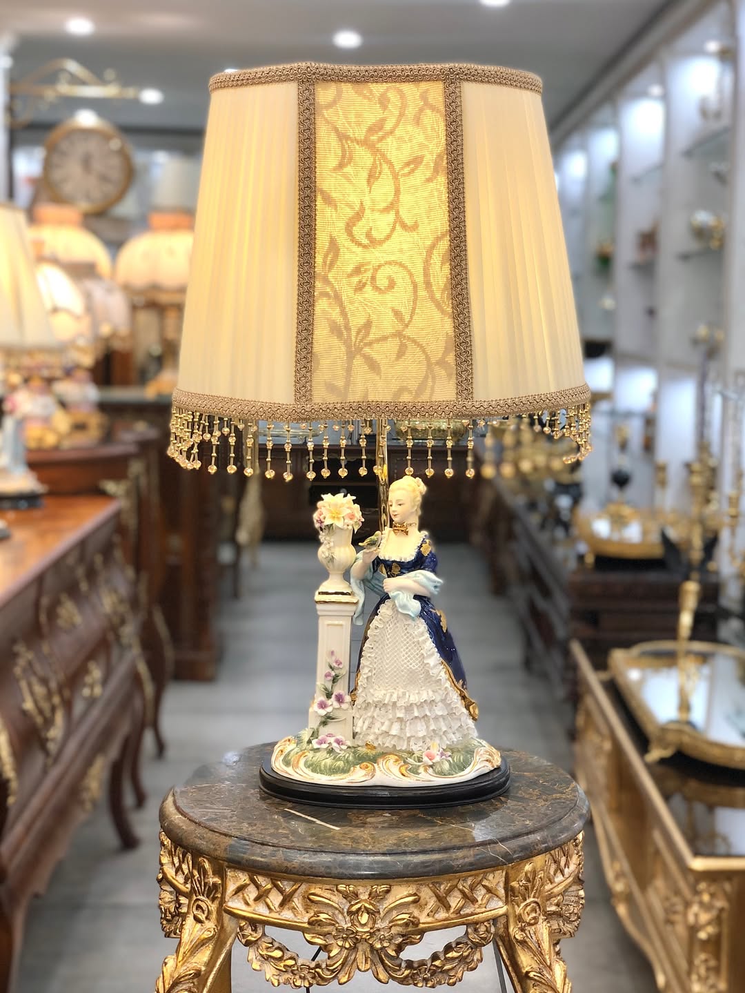 آباژور چینی پایه چوبی ، کاردست - 