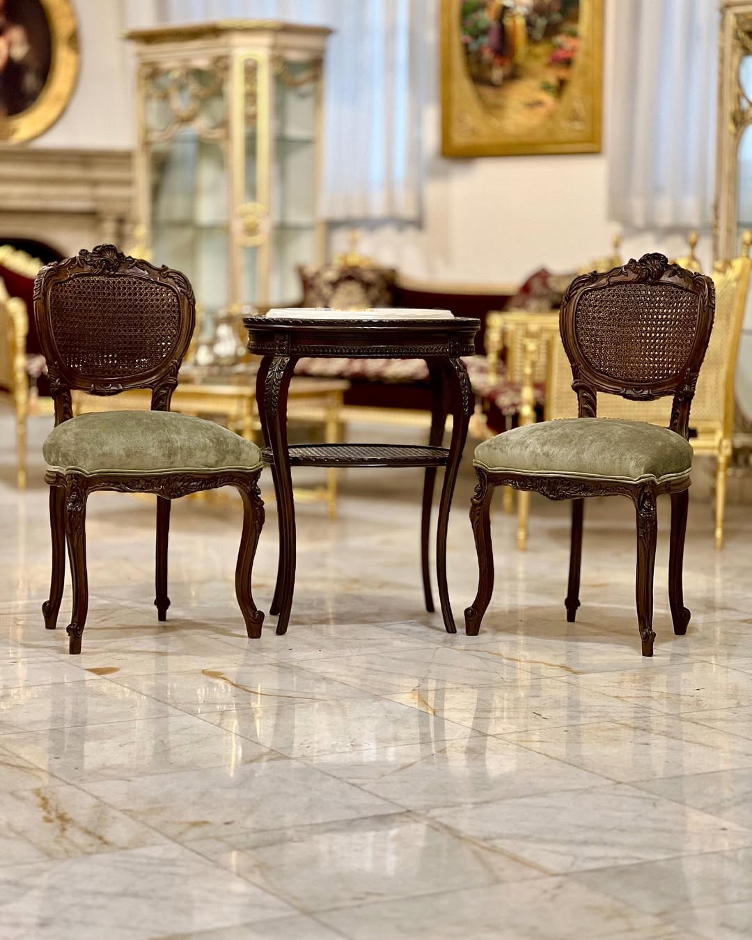 کافی ست گردویی حصیری - 