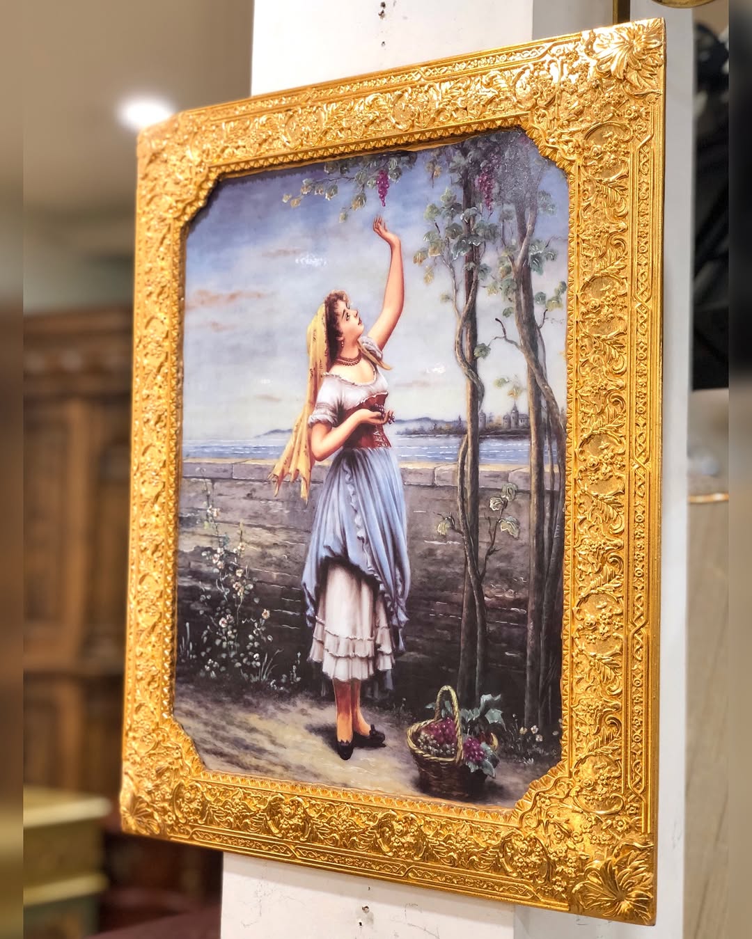 تابلو نقاشی رنگ روغن روی پلاک چینی  - 