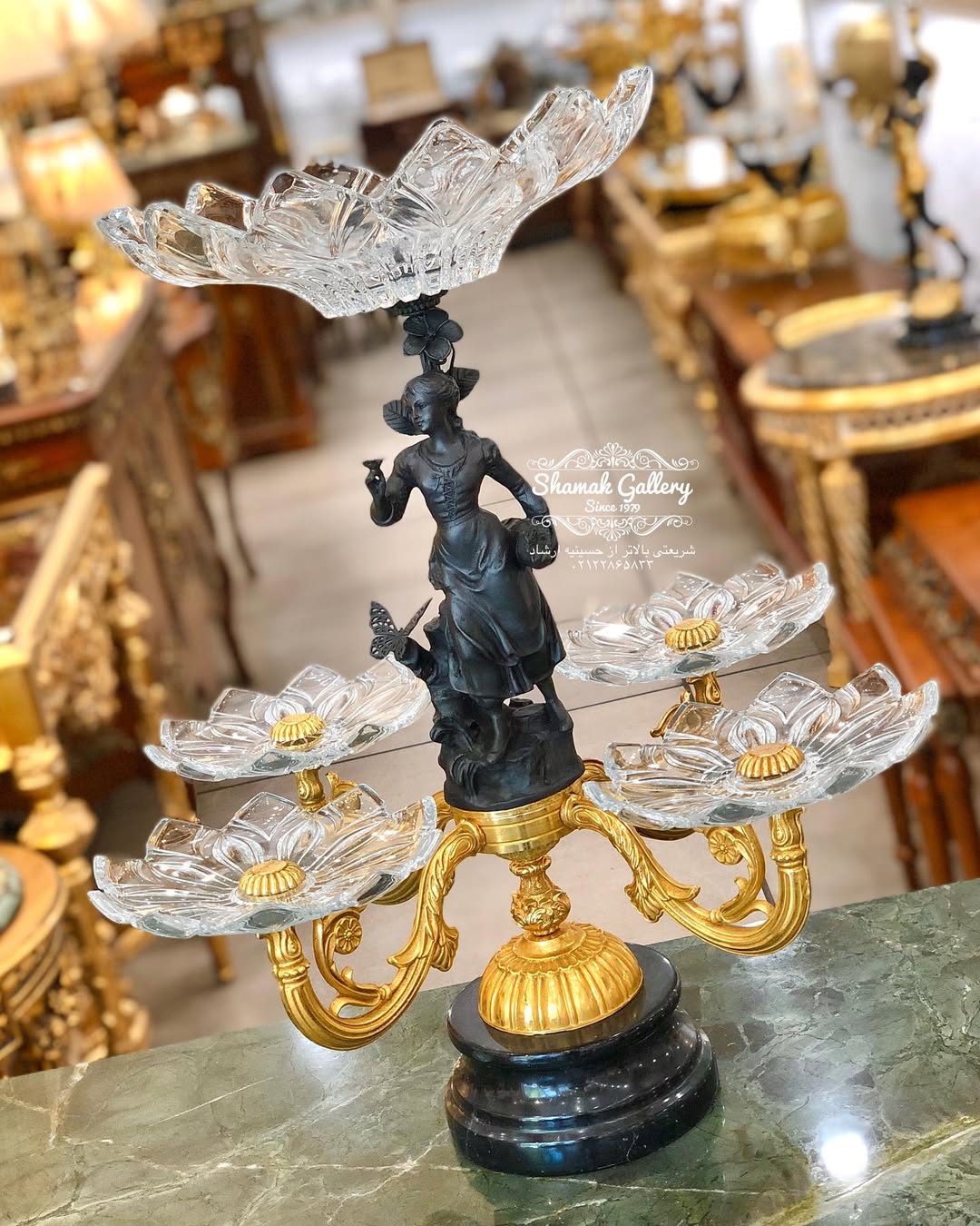 سنتر پیس ۴ شاخه زن گندم بدست - 