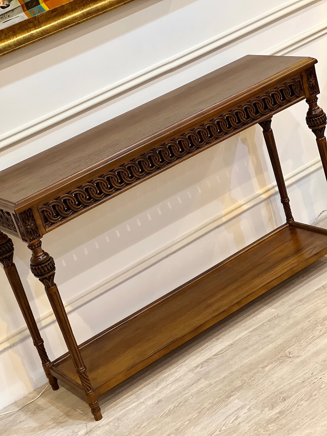 کنسول کنار دیواری پرکار گردویی‌  - 