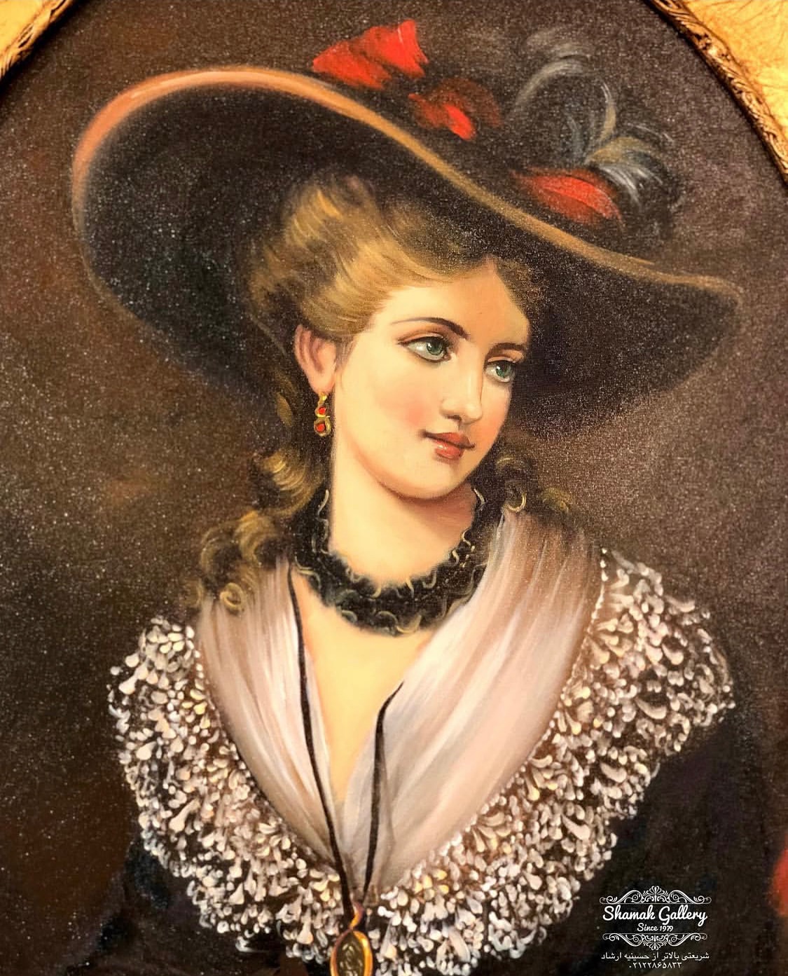 تابلو پرتره دختر کلاه بسر - 